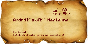 Andráskó Marianna névjegykártya