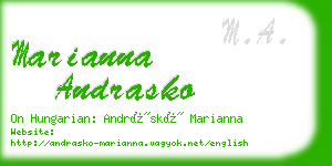 marianna andrasko business card